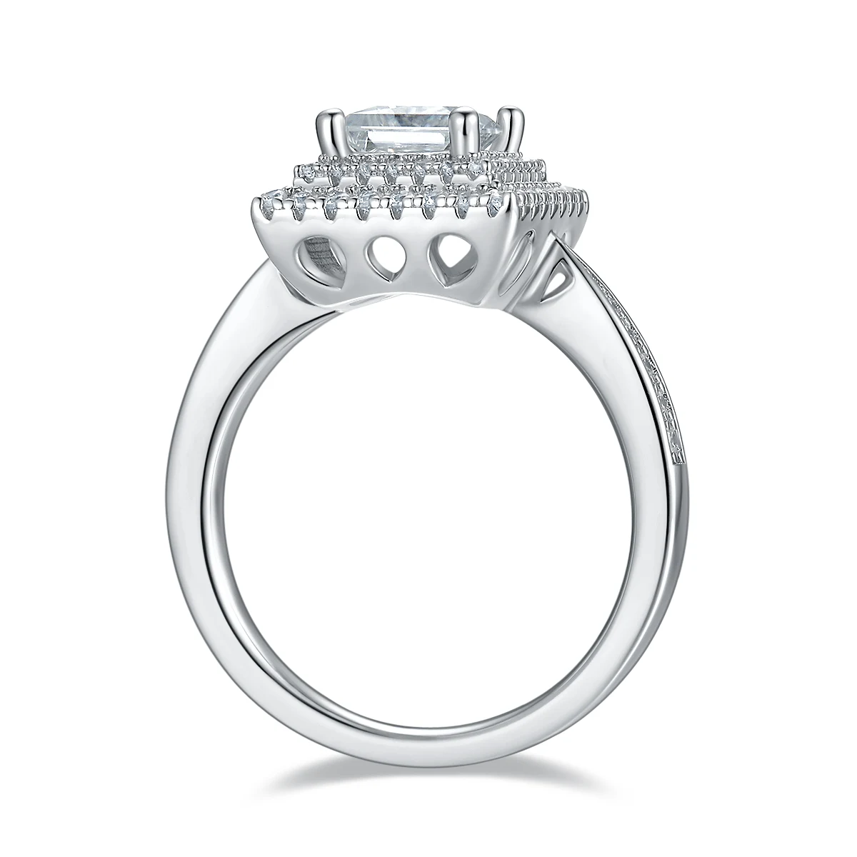1 ct Square Halo Diamond Ring — product view 2
