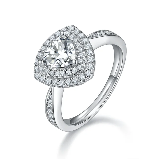 Trillion Halo Lab-Grown Diamond Ring — 1 ct