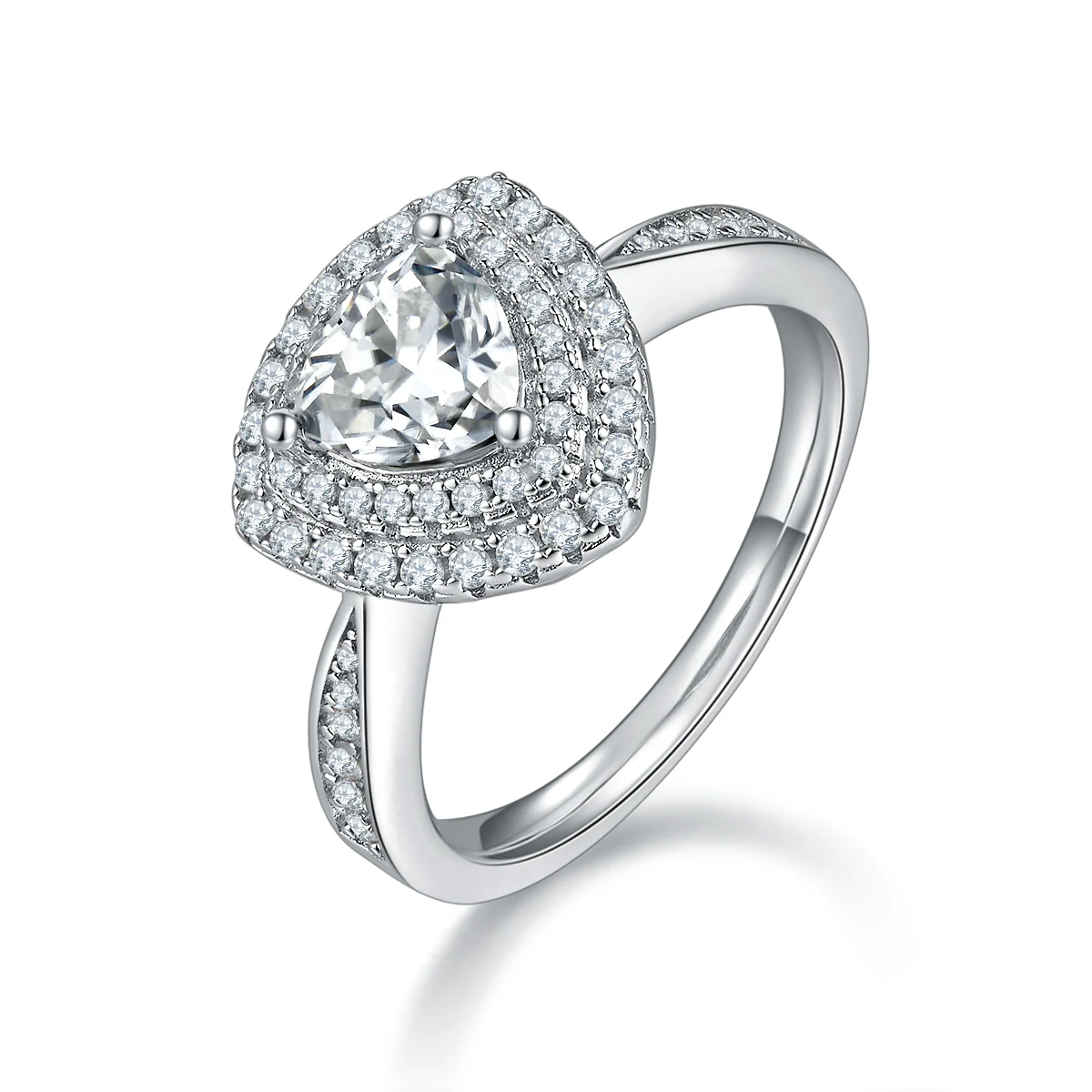 Trillion Halo Lab-Grown Diamond Ring — 1 ct — product view 1