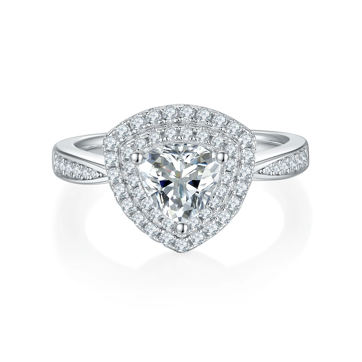 Trillion Halo Lab-Grown Diamond Ring — 1 ct — product view 2