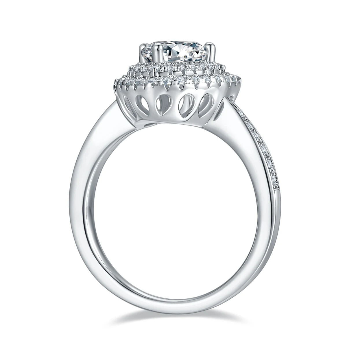 Trillion Halo Lab-Grown Diamond Ring — 1 ct — product view 3