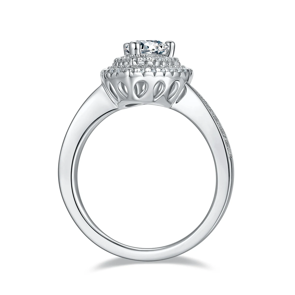 Pear Halo Lab-Grown Diamond Ring — 1 ct — product view 2