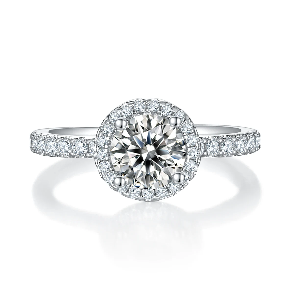 Round Elevated Lab-Grown Diamond Ring — 1 ct — product view 2