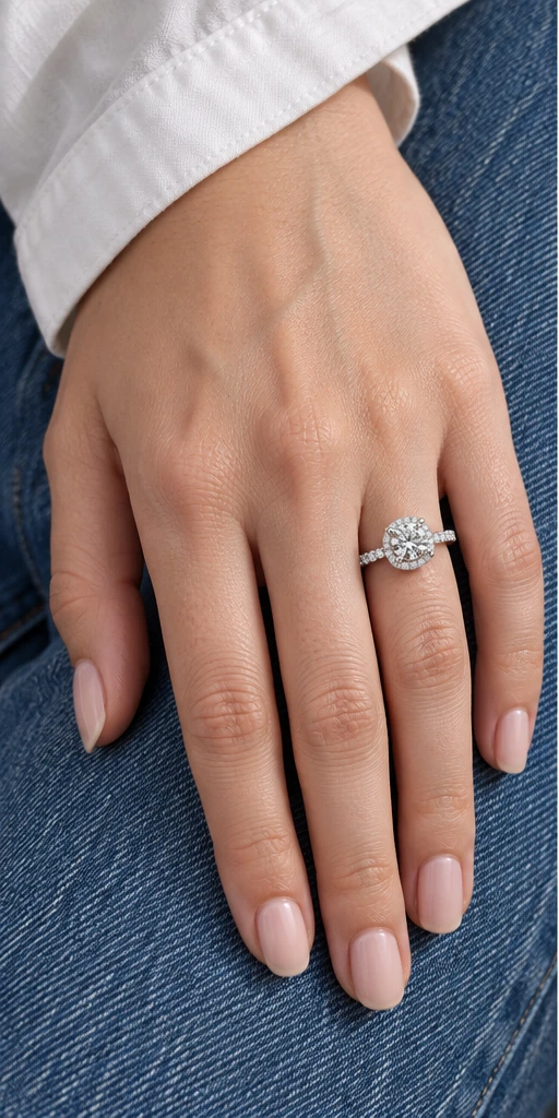 Round Elevated Lab-Grown Diamond Ring — 1 ct styling