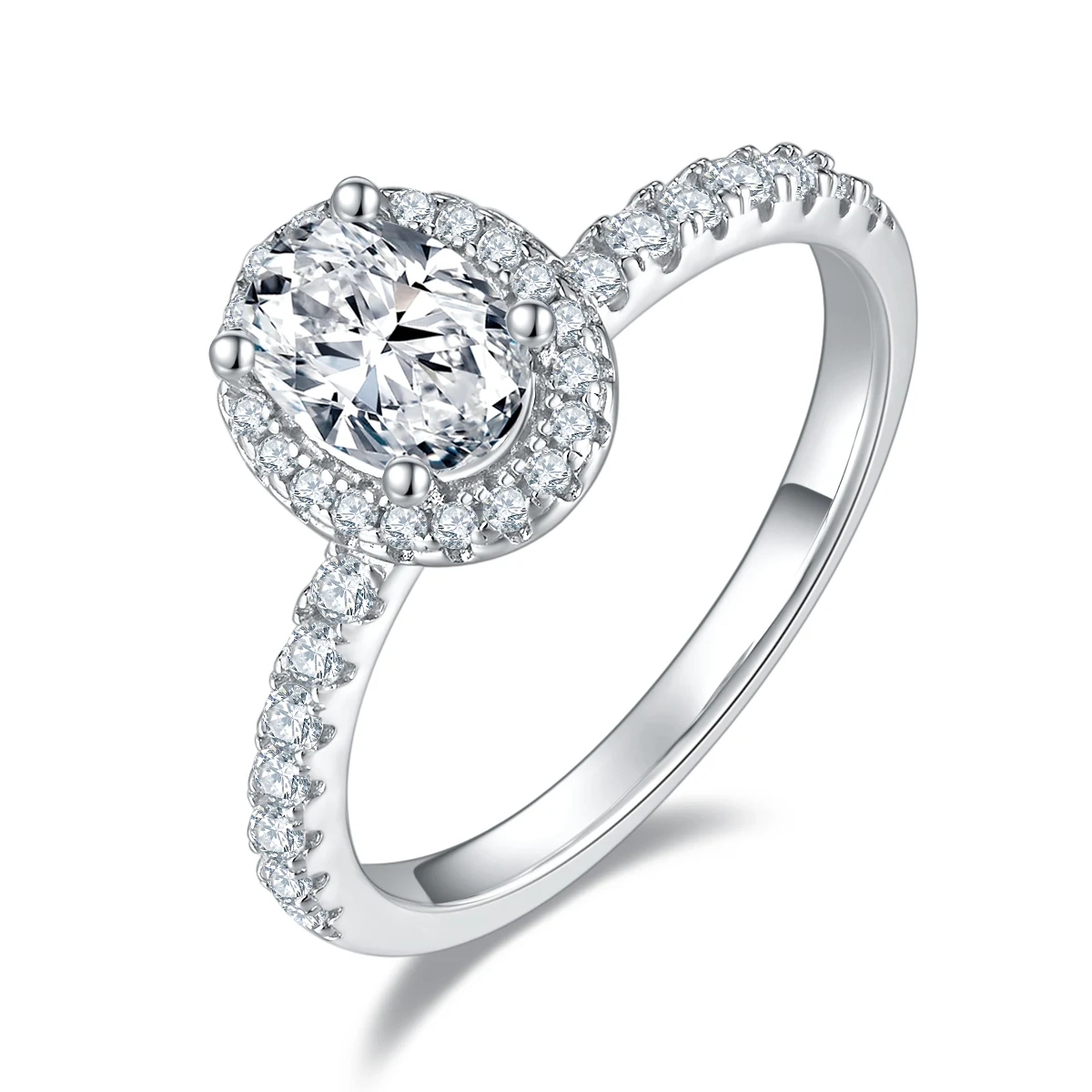 Oval Elevated Lab-Grown Diamond Ring — 1 ct — product view 1
