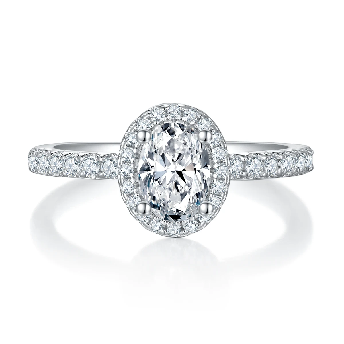 Oval Elevated Lab-Grown Diamond Ring — 1 ct — product view 2