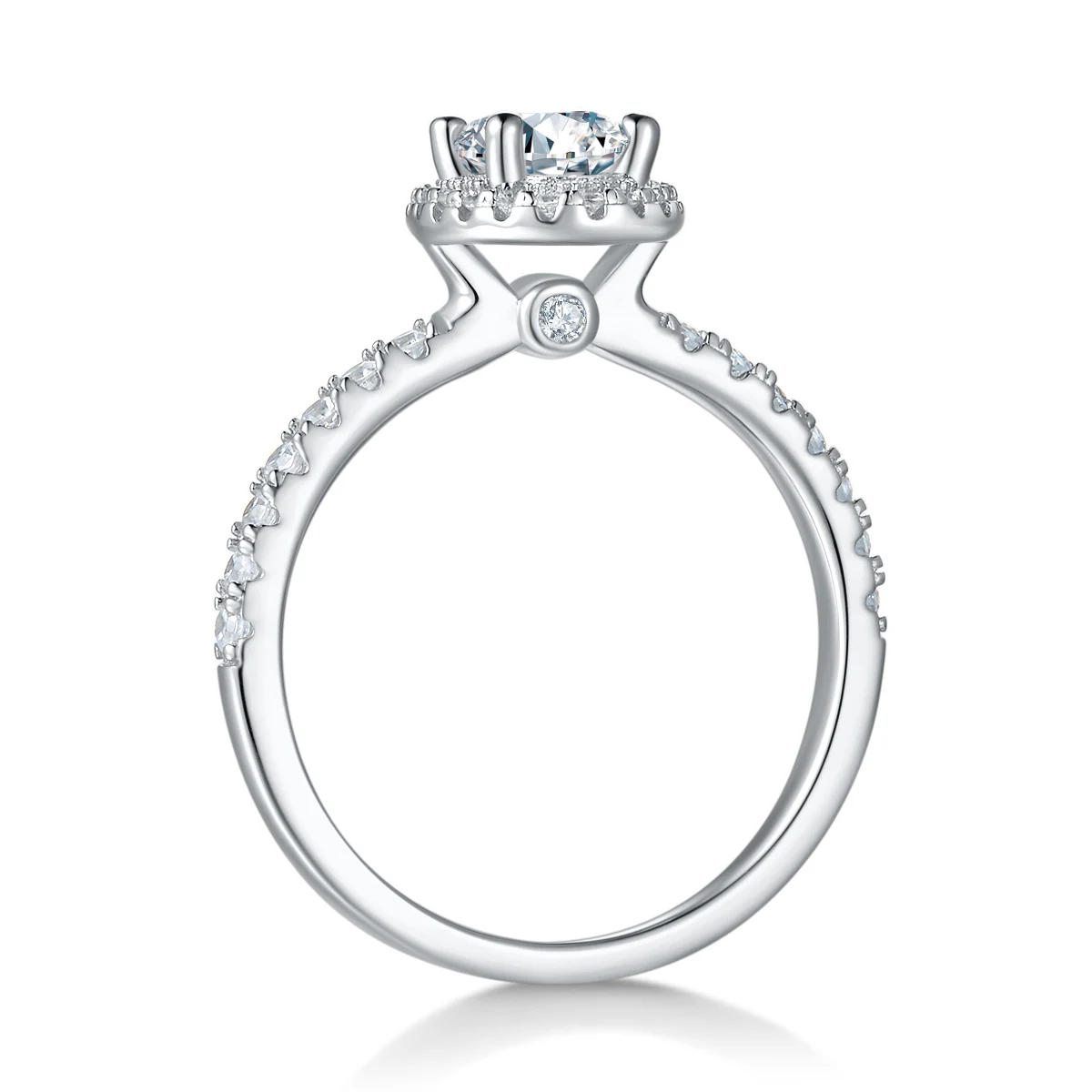 Oval Elevated Lab-Grown Diamond Ring — 1 ct — product view 3