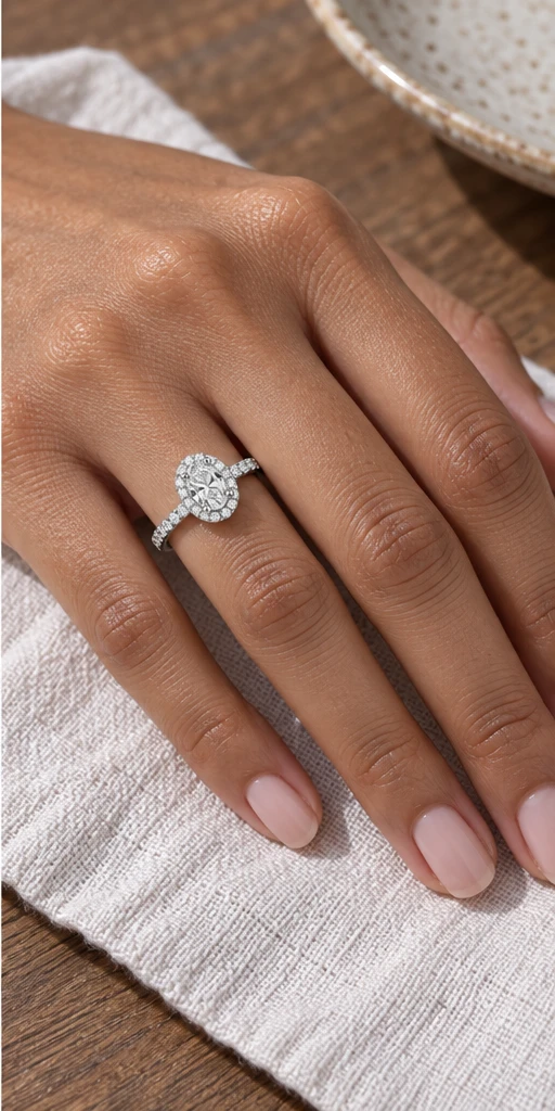 Oval Elevated Lab-Grown Diamond Ring — 1 ct editorial styling