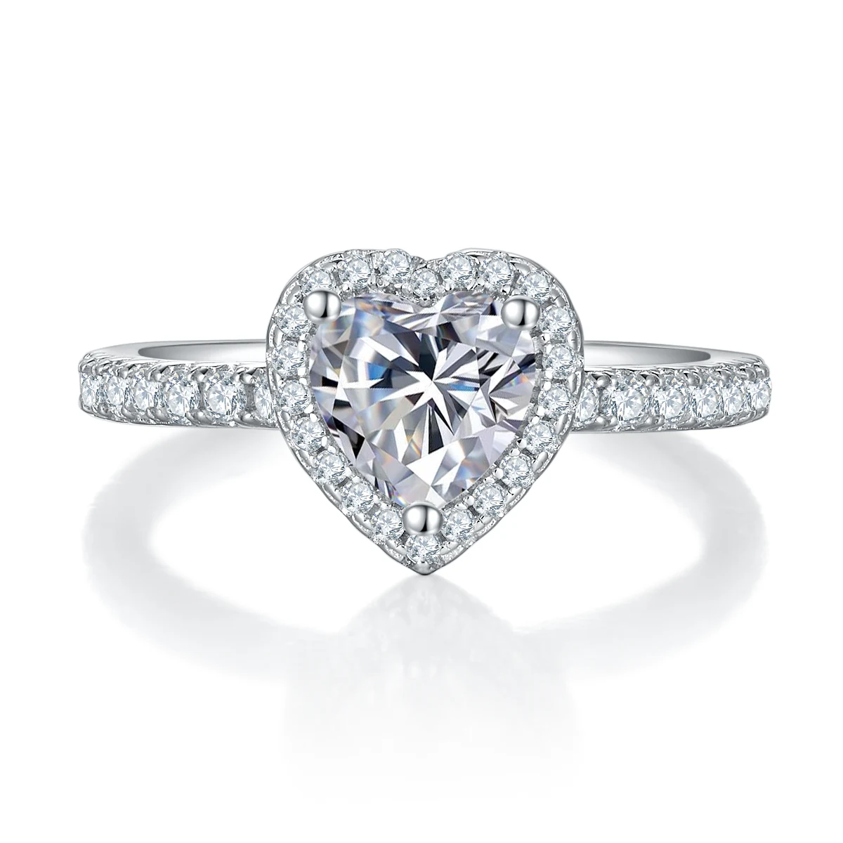 Heart Elevated Lab-Grown Diamond Ring — 1 ct — product view 3