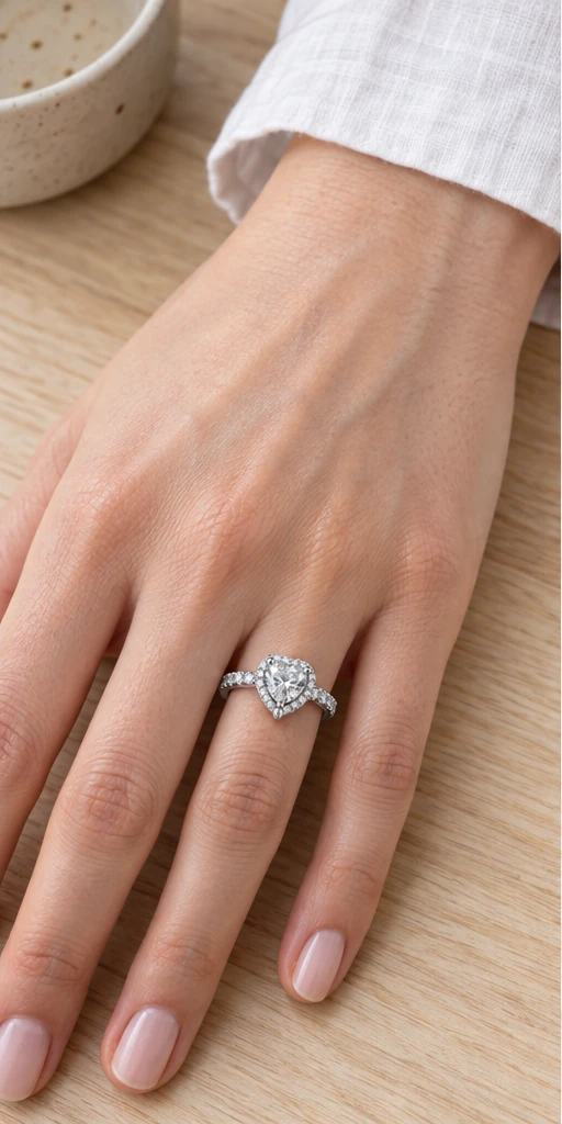 Heart Elevated Lab-Grown Diamond Ring — 1 ct styling