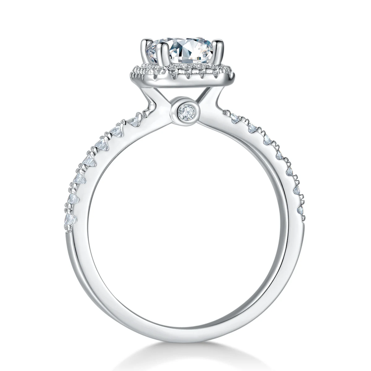 Rectangular Elevated Lab-Grown Diamond Ring — 1 ct — product view 2