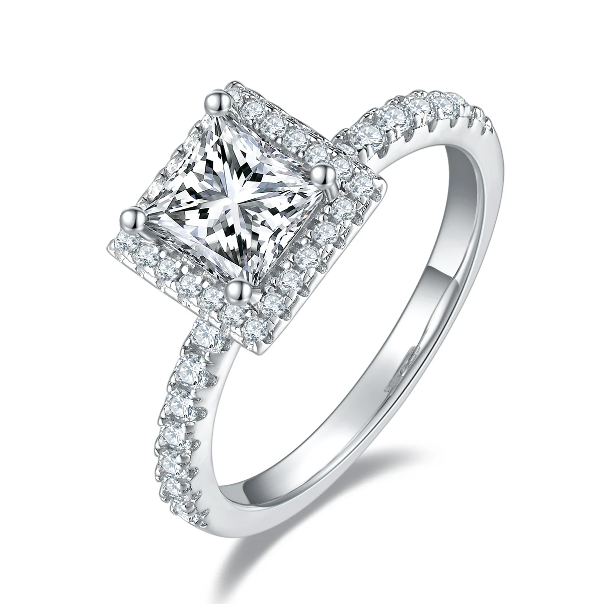 Square Elevated Lab-Grown Diamond Ring — 1 ct — product view 1