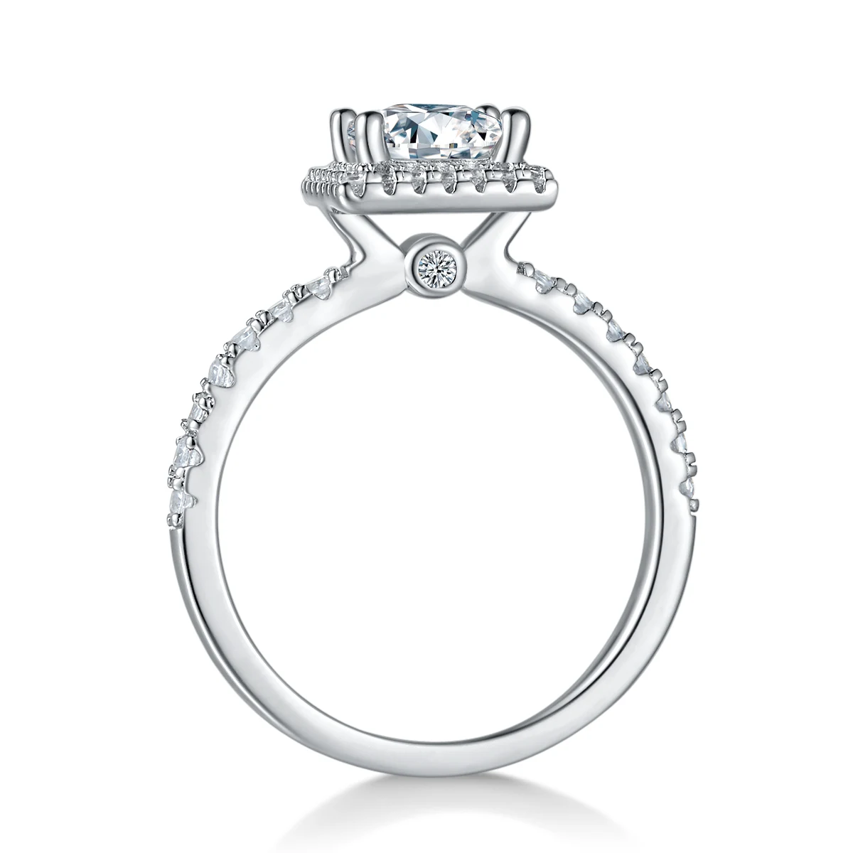 Square Elevated Lab-Grown Diamond Ring — 1 ct — product view 2