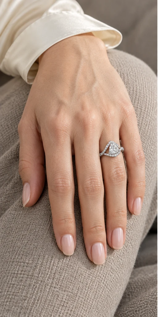 Trillion Elevated Lab-Grown Diamond Ring — 1 ct styling