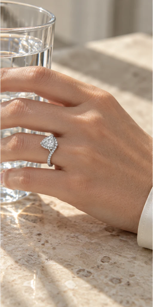 Trillion Elevated Lab-Grown Diamond Ring — 1 ct editorial styling