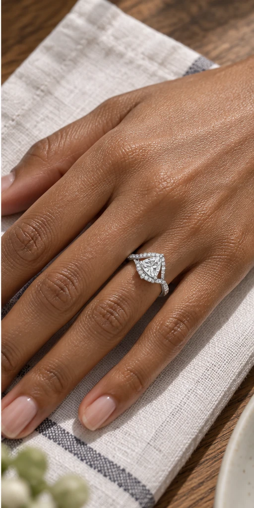 Trillion Elevated Lab-Grown Diamond Ring — 1 ct editorial styling
