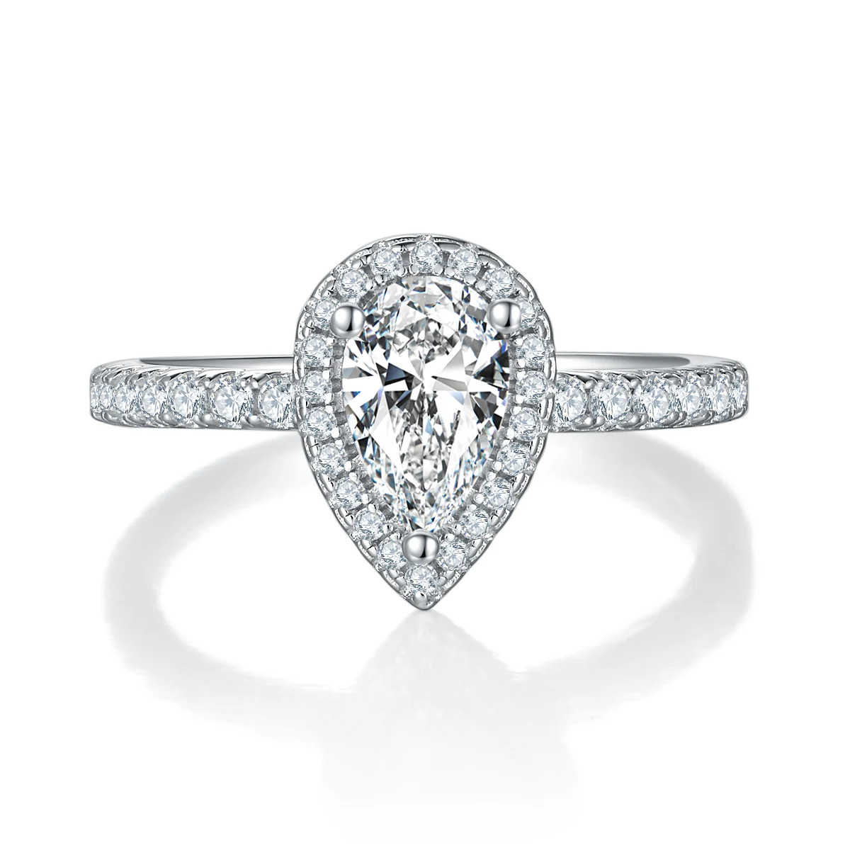 Pear Elevated Lab-Grown Diamond Ring — 1 ct — product view 3