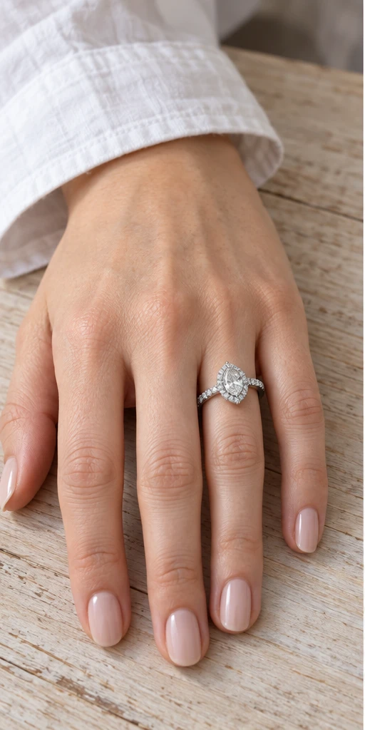 Pear Elevated Lab-Grown Diamond Ring — 1 ct styling
