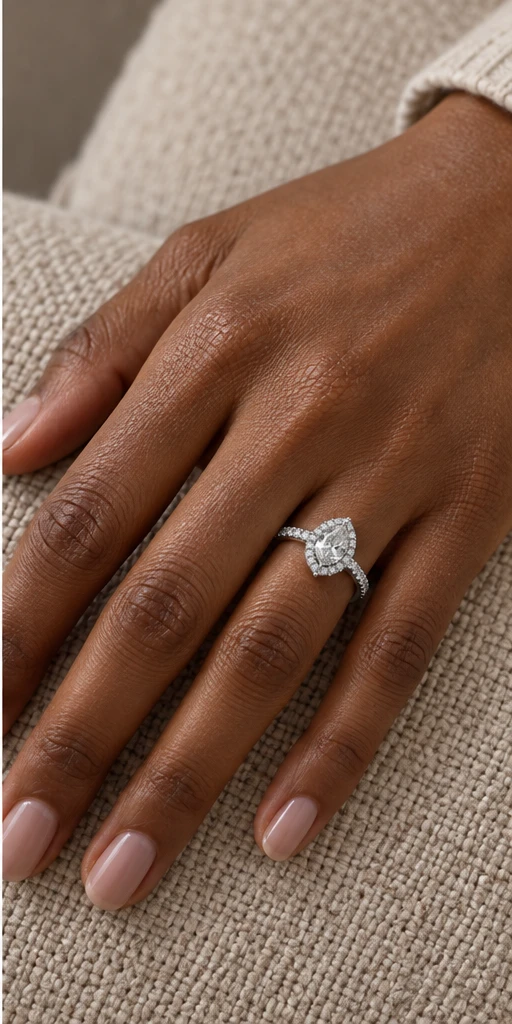 Pear Elevated Lab-Grown Diamond Ring — 1 ct editorial styling