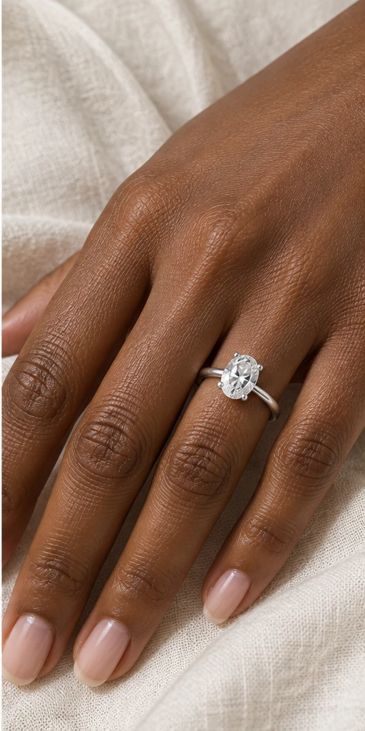 Round Solitaire Lab-Grown Diamond Ring — 2 ct editorial styling