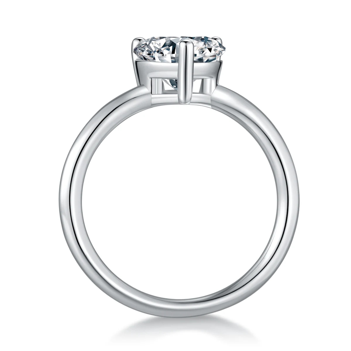Heart Solitaire Lab-Grown Diamond Ring — 2 ct — product view 2
