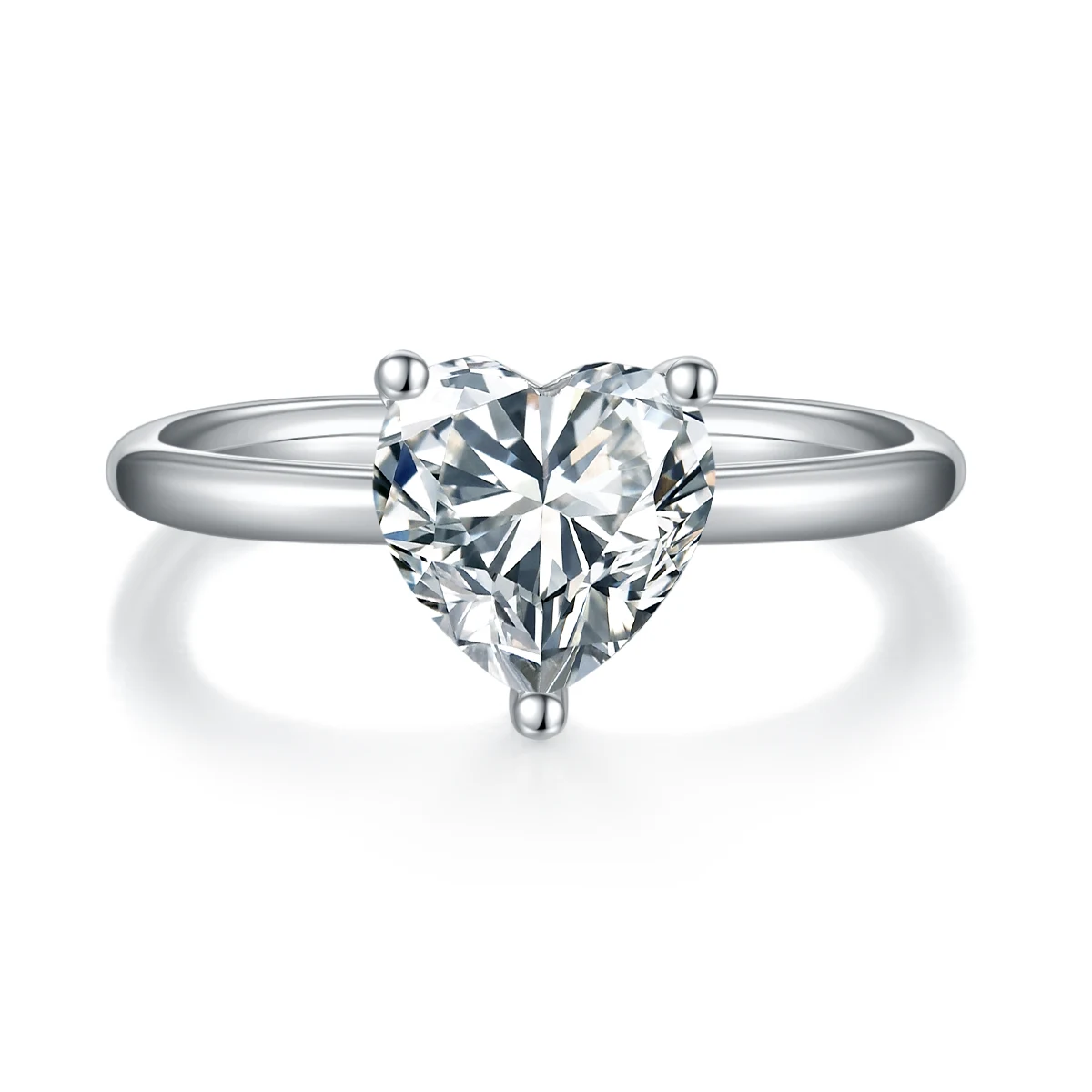 Heart Solitaire Lab-Grown Diamond Ring — 2 ct — product view 3