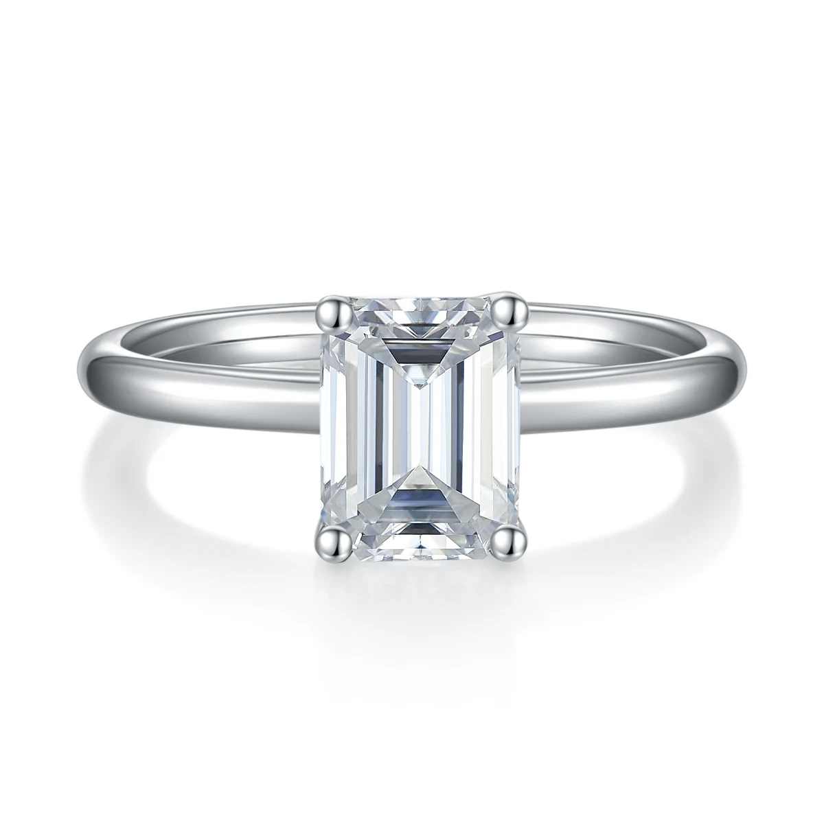 Rectangular Solitaire Lab-Grown Diamond Ring — 2 ct — product view 3