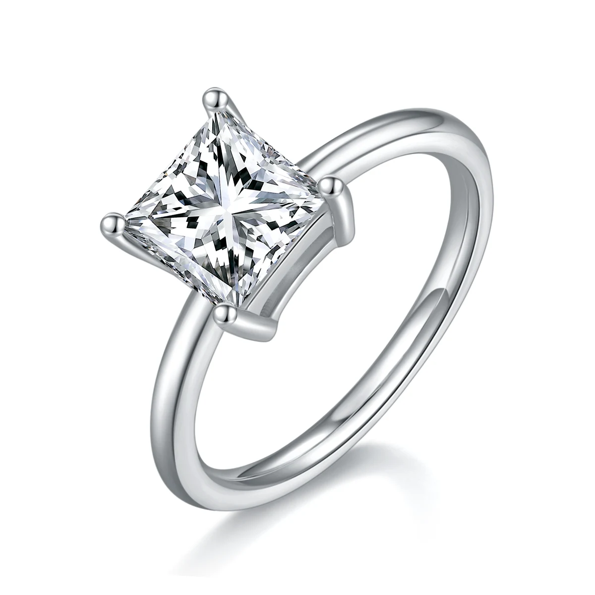 Square Solitaire Lab-Grown Diamond Ring — 2 ct — product view 1