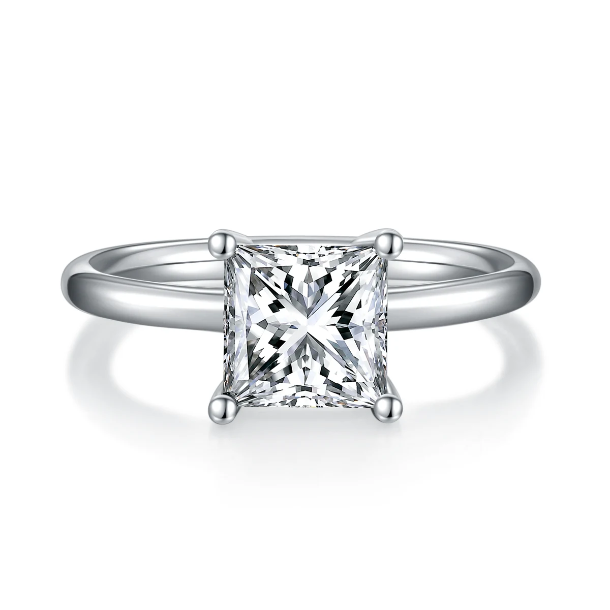 Square Solitaire Lab-Grown Diamond Ring — 2 ct — product view 3