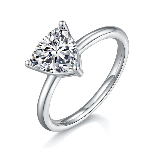 Trillion Solitaire Lab-Grown Diamond Ring — 2 ct