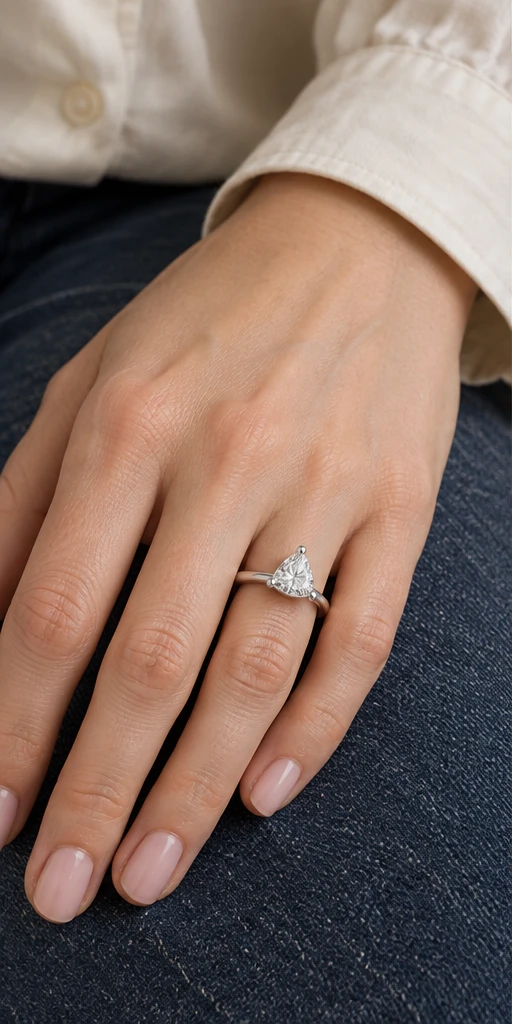 Trillion Solitaire Lab-Grown Diamond Ring — 2 ct styling