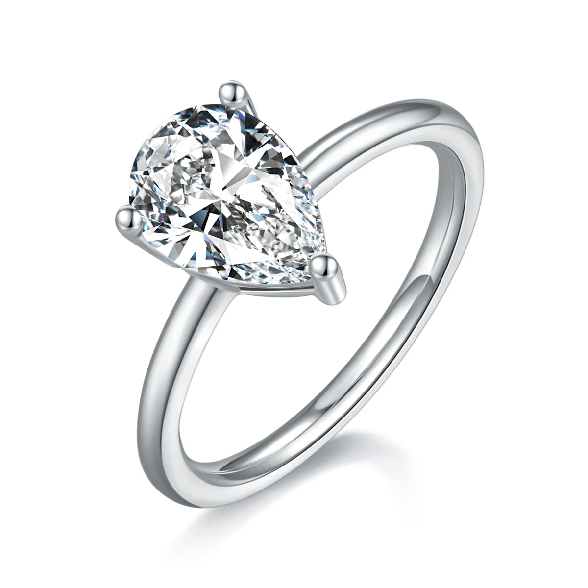 Pear Solitaire Lab-Grown Diamond Ring — 2 ct — product view 1