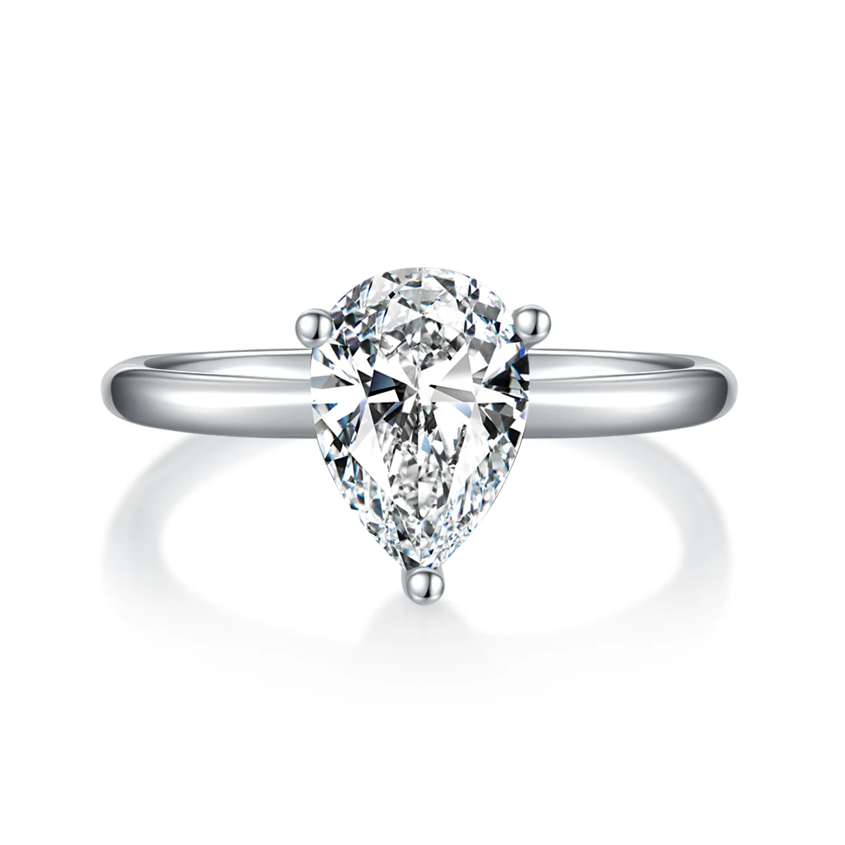 Pear Solitaire Lab-Grown Diamond Ring — 2 ct — product view 3