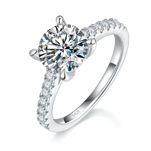 Round Accent Lab-Grown Diamond Ring — 2 ct