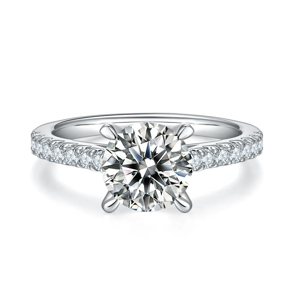 Round Accent Lab-Grown Diamond Ring — 2 ct — product view 3