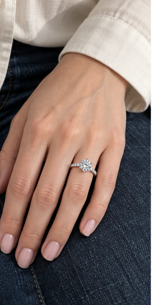 Round Accent Lab-Grown Diamond Ring — 2 ct styling