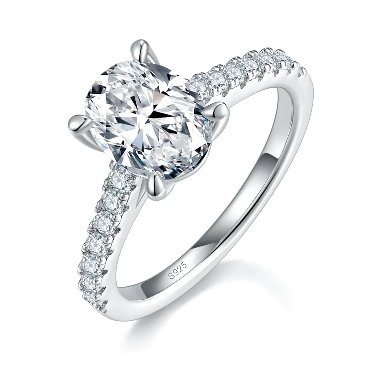 Oval Accent Lab-Grown Diamond Ring — 2 ct — product view 1