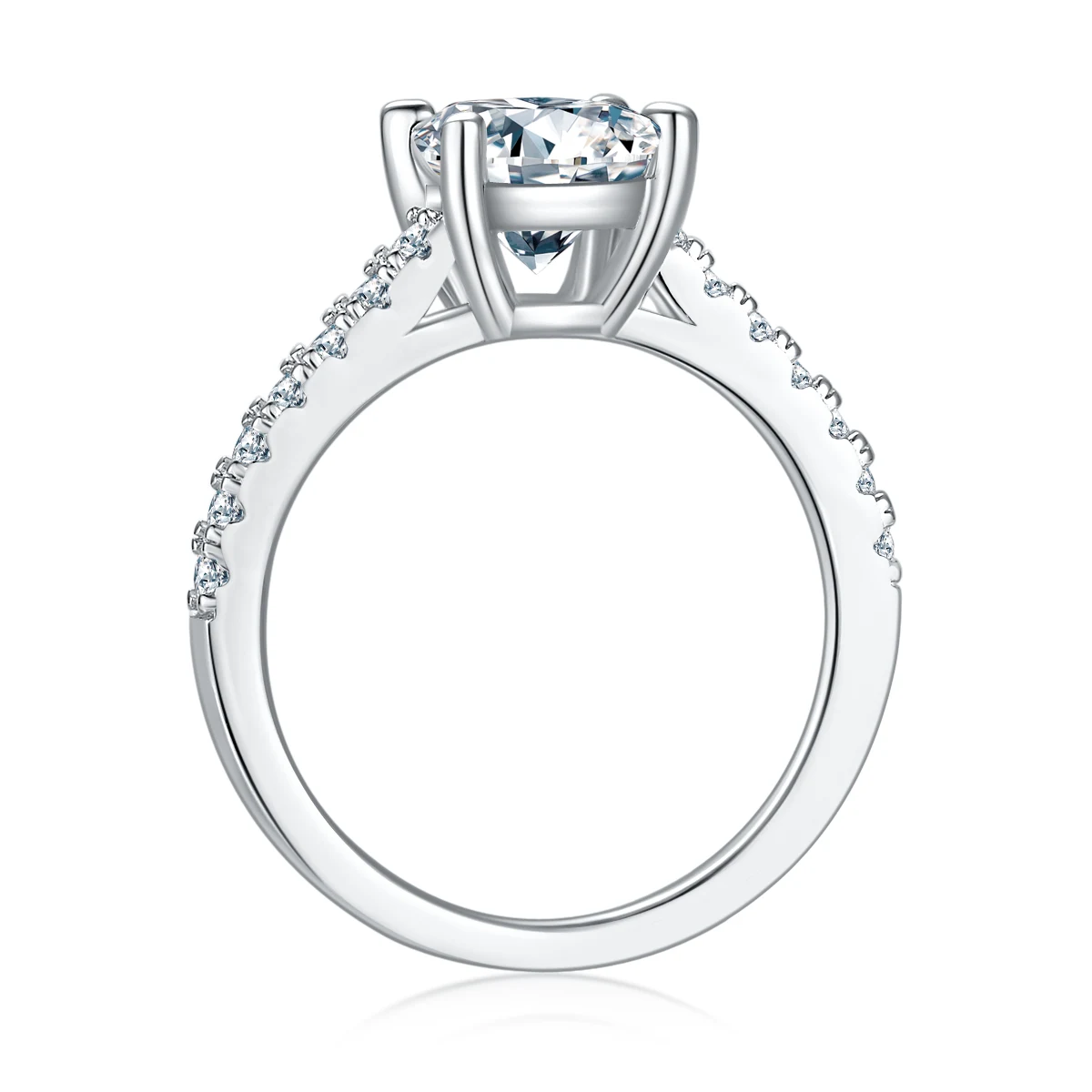Oval Accent Lab-Grown Diamond Ring — 2 ct — product view 2