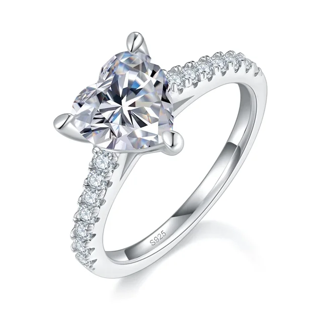Heart Accent Lab-Grown Diamond Ring — 2 ct