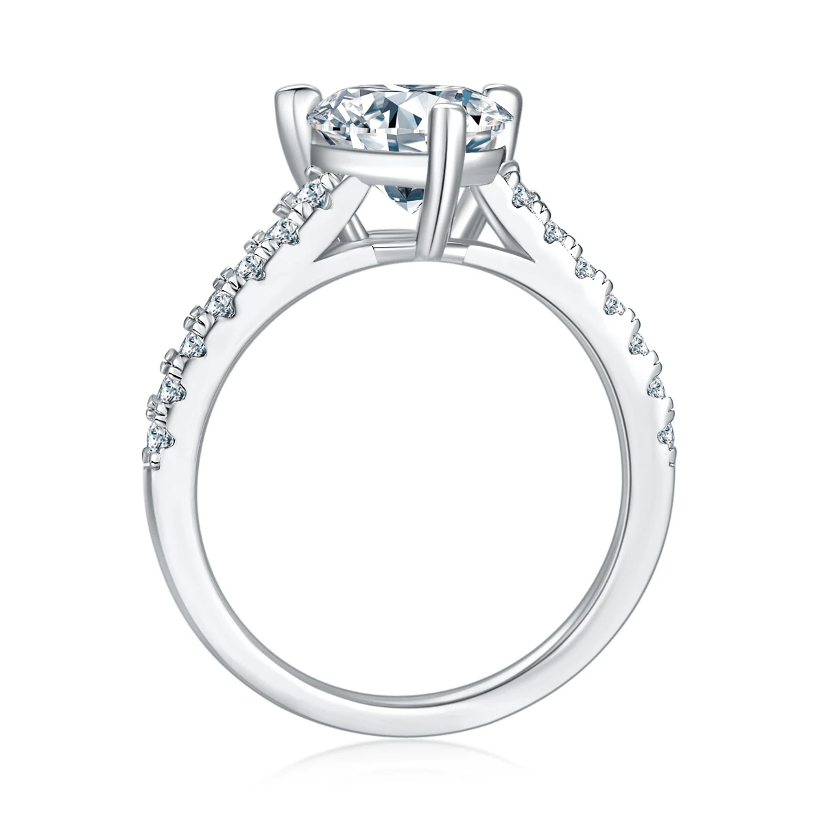 Heart Accent Lab-Grown Diamond Ring — 2 ct — product view 2