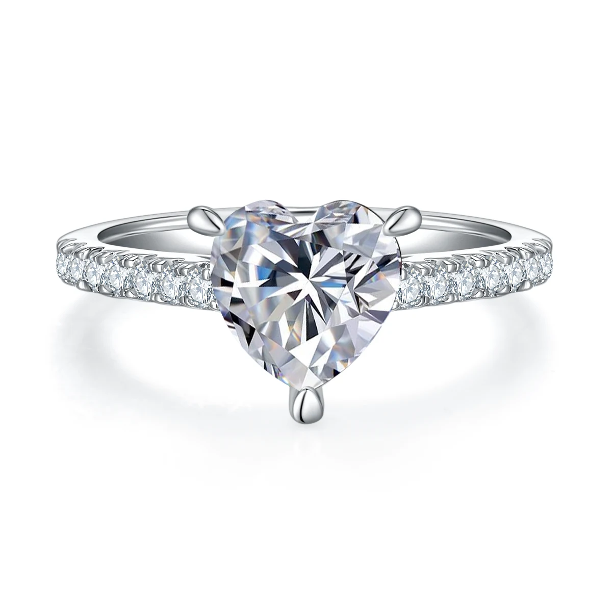 Heart Accent Lab-Grown Diamond Ring — 2 ct — product view 3