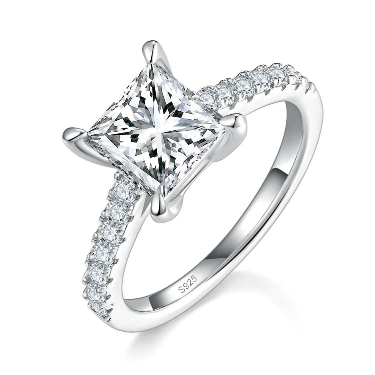 Square Accent Lab-Grown Diamond Ring — 2 ct — product view 1