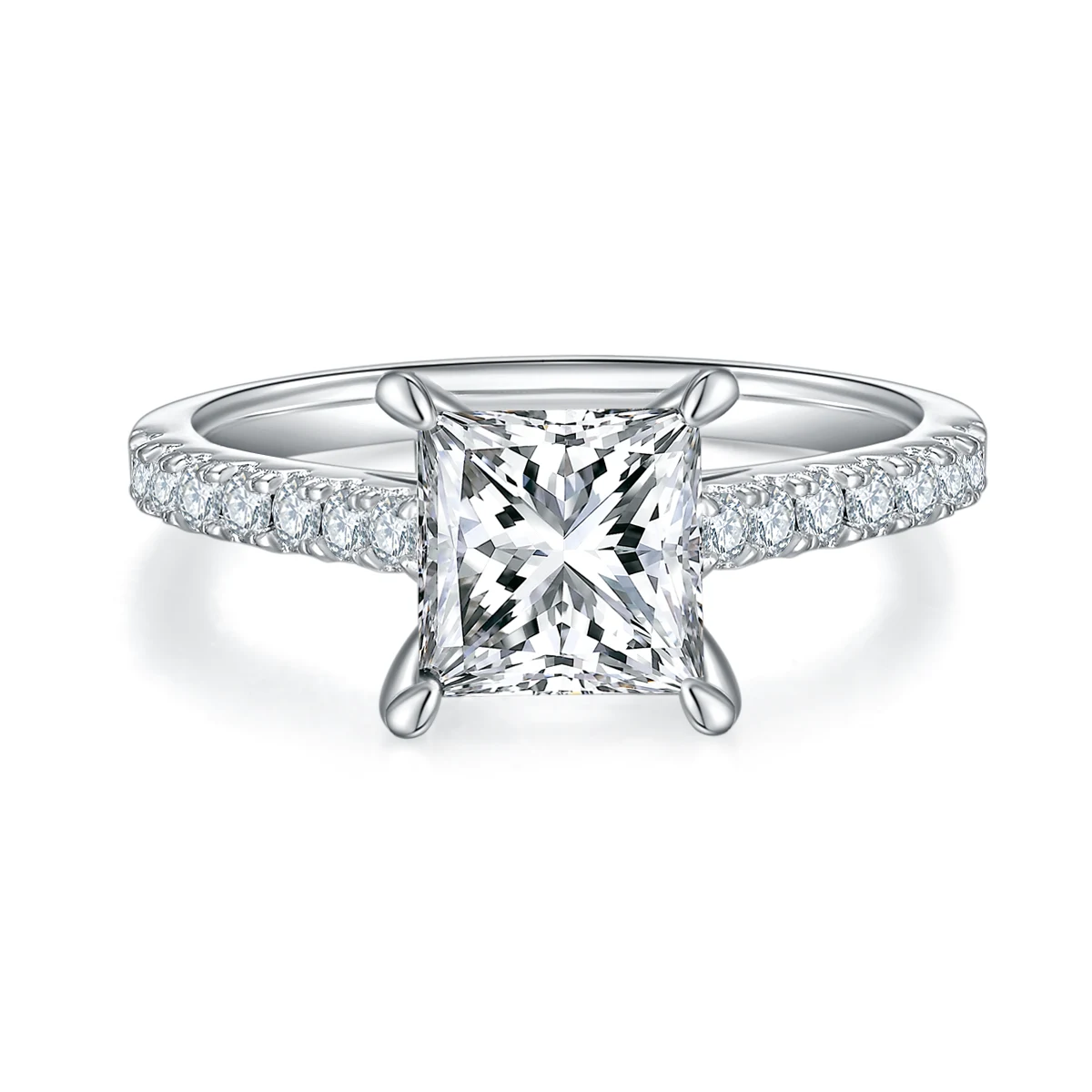 Square Accent Lab-Grown Diamond Ring — 2 ct — product view 3
