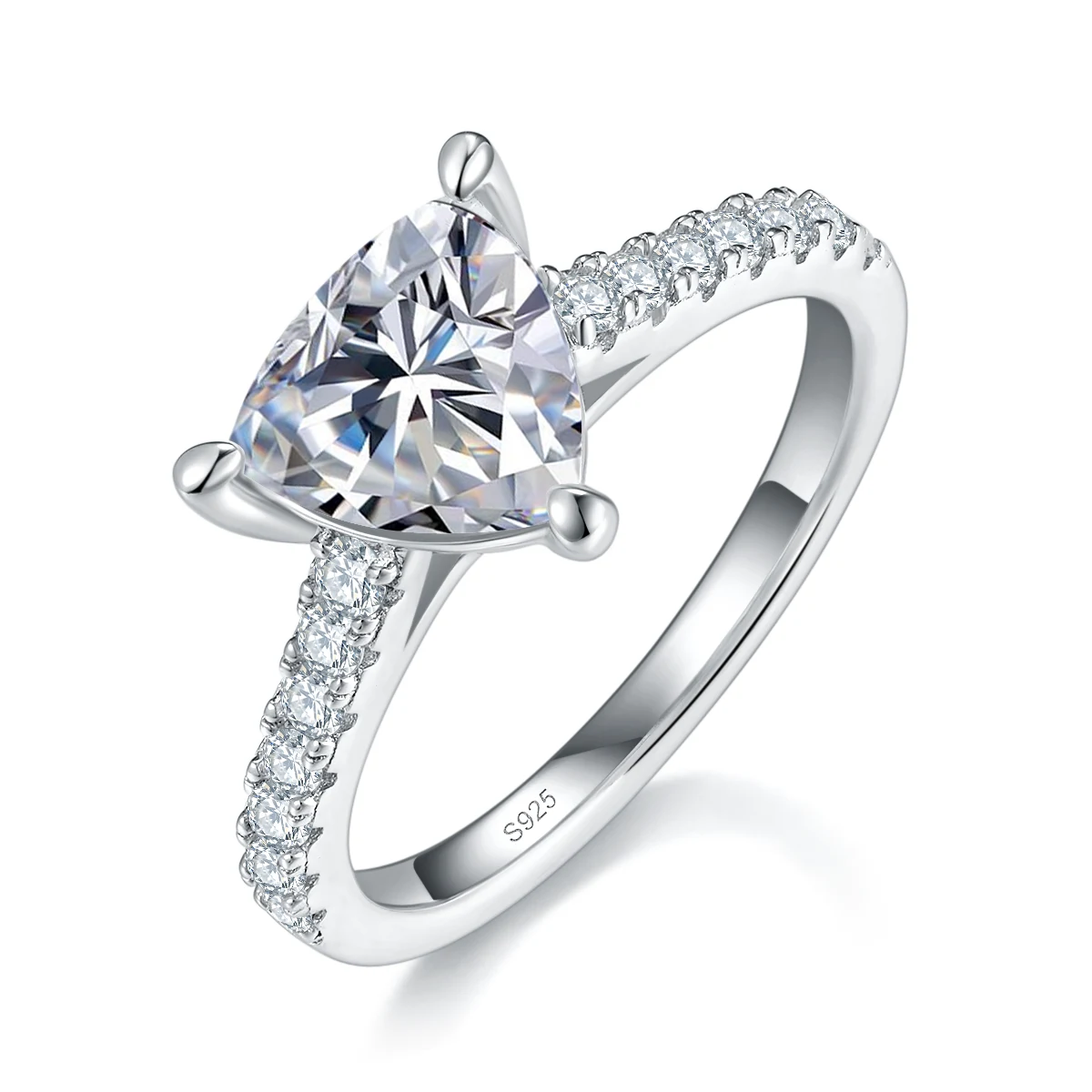Trillion Accent Lab-Grown Diamond Ring — 2 ct — product view 1