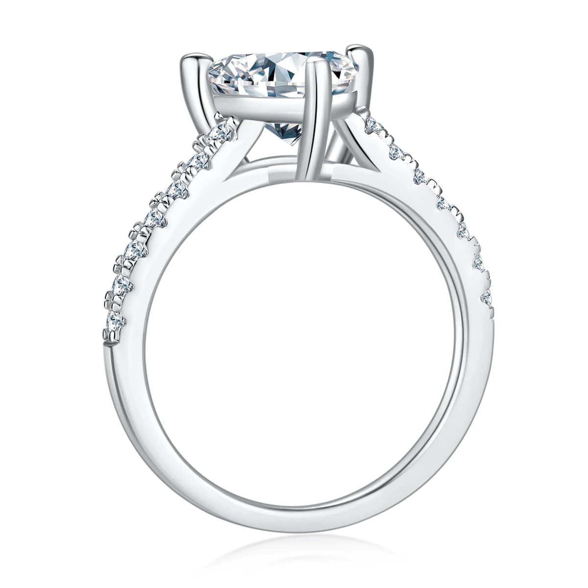 Trillion Accent Lab-Grown Diamond Ring — 2 ct — product view 2