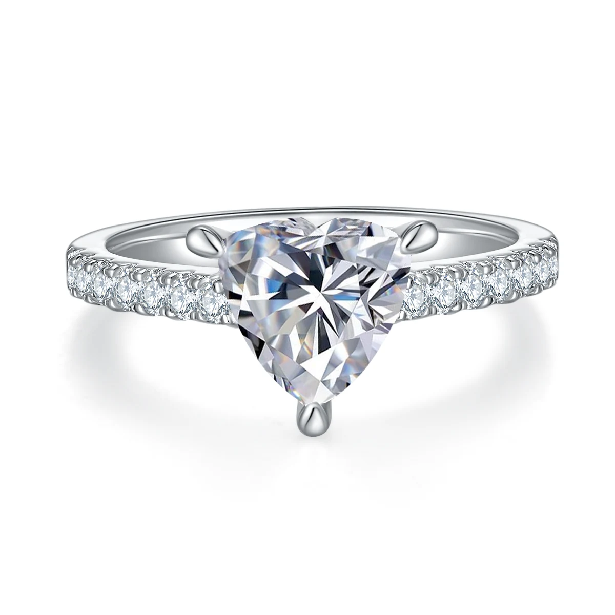 Trillion Accent Lab-Grown Diamond Ring — 2 ct — product view 3