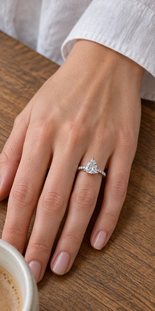 Trillion Accent Lab-Grown Diamond Ring — 2 ct styling