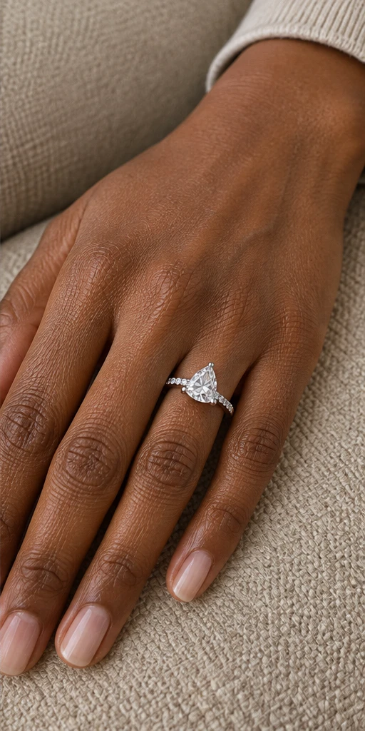 Trillion Accent Lab-Grown Diamond Ring — 2 ct editorial styling