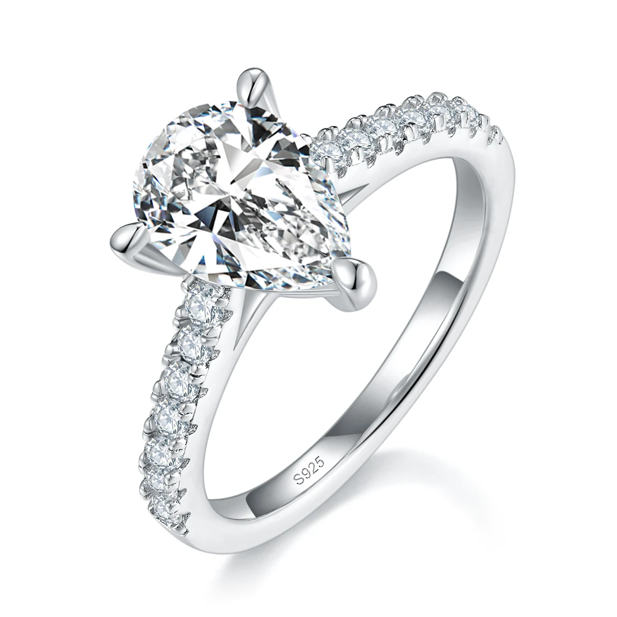 Pear Accent Lab-Grown Diamond Ring — 2 ct — product view 1