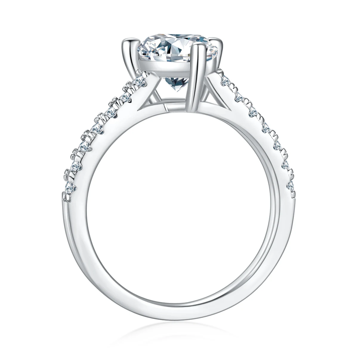 Pear Accent Lab-Grown Diamond Ring — 2 ct — product view 2